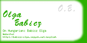 olga babicz business card